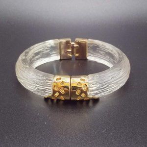 Kara Ross Frosted Lucite Clamper Bracelet